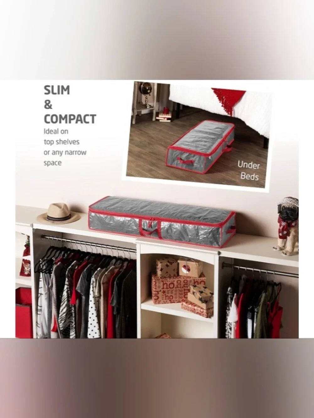 Holiday Gift Wrap Storage Organizer & Wreath Storage Bag NWT